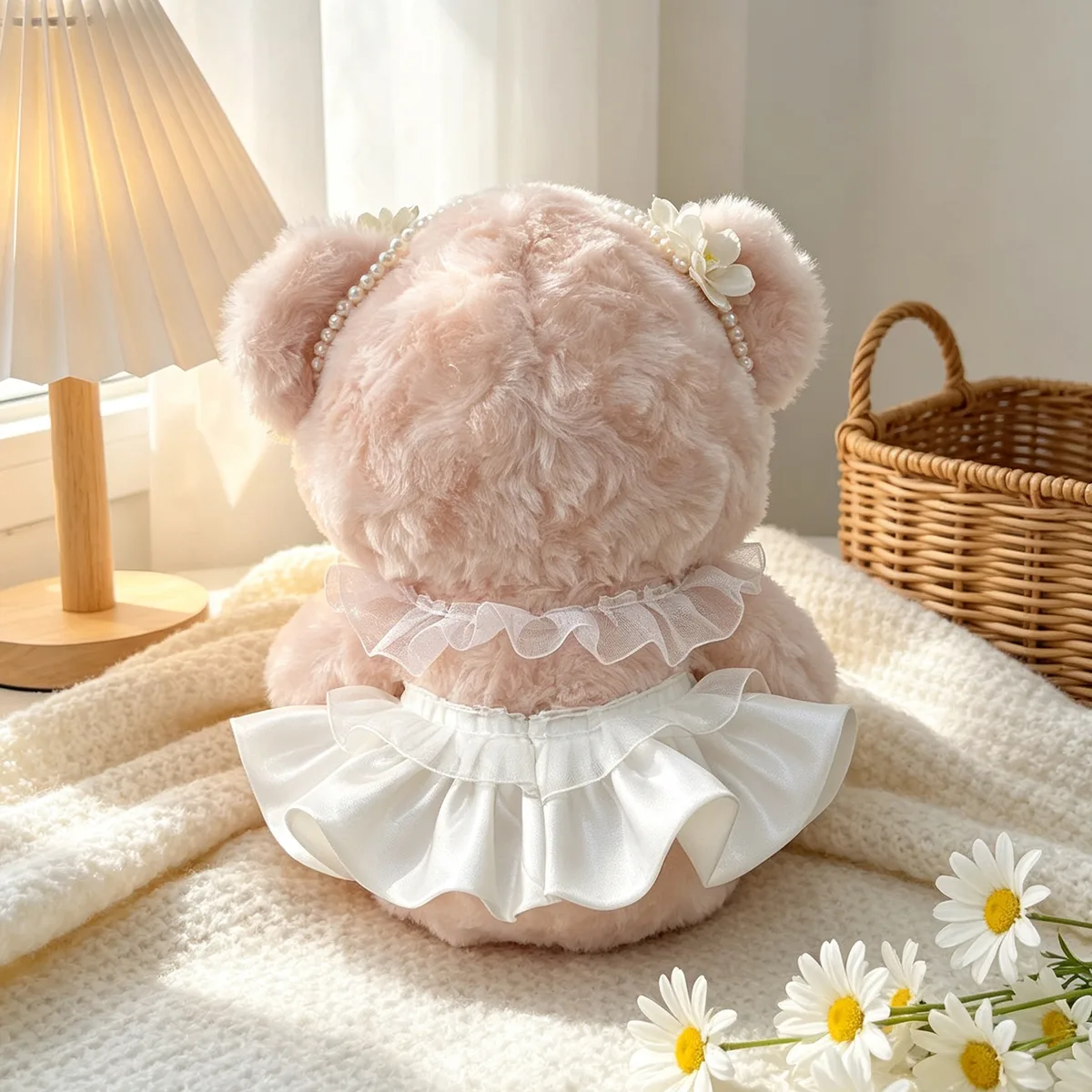 SKU: Y3808 · Rose Corsage Bear (24cm · Handcrafted Satin Rosette)