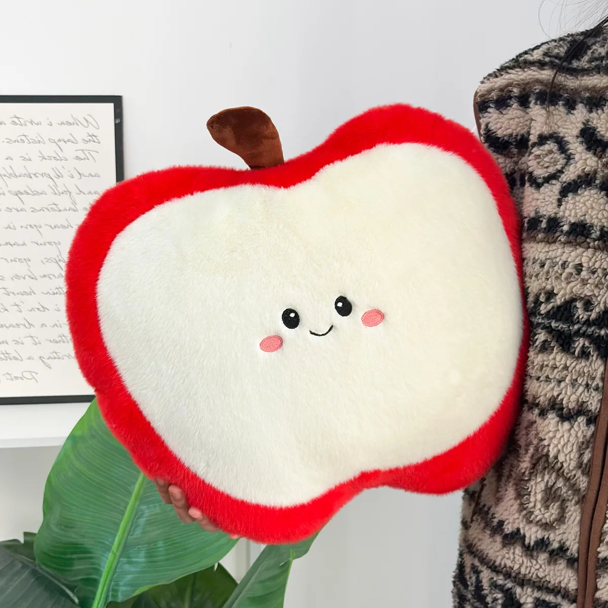 SKU: Y1533 · Half-Cut Apple Redemption Cushion (32cm · High-Density PP Cotton)