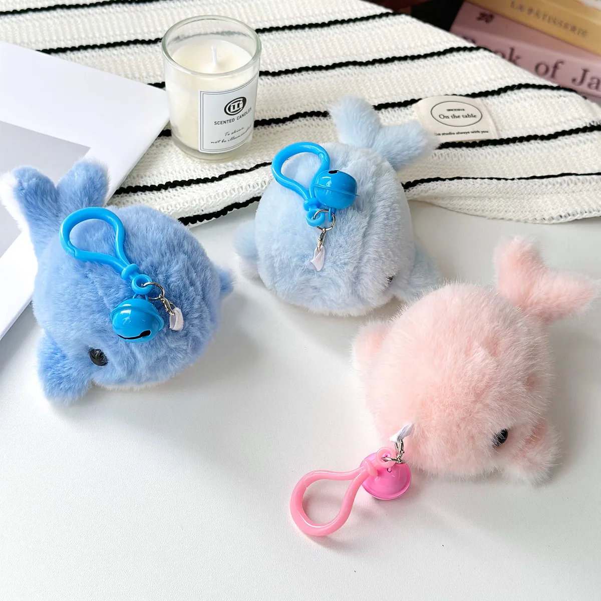 SKU: A16604 · Mini Whale Bag Charm (11cm · Sturdy Swivel Keyring Hardware)