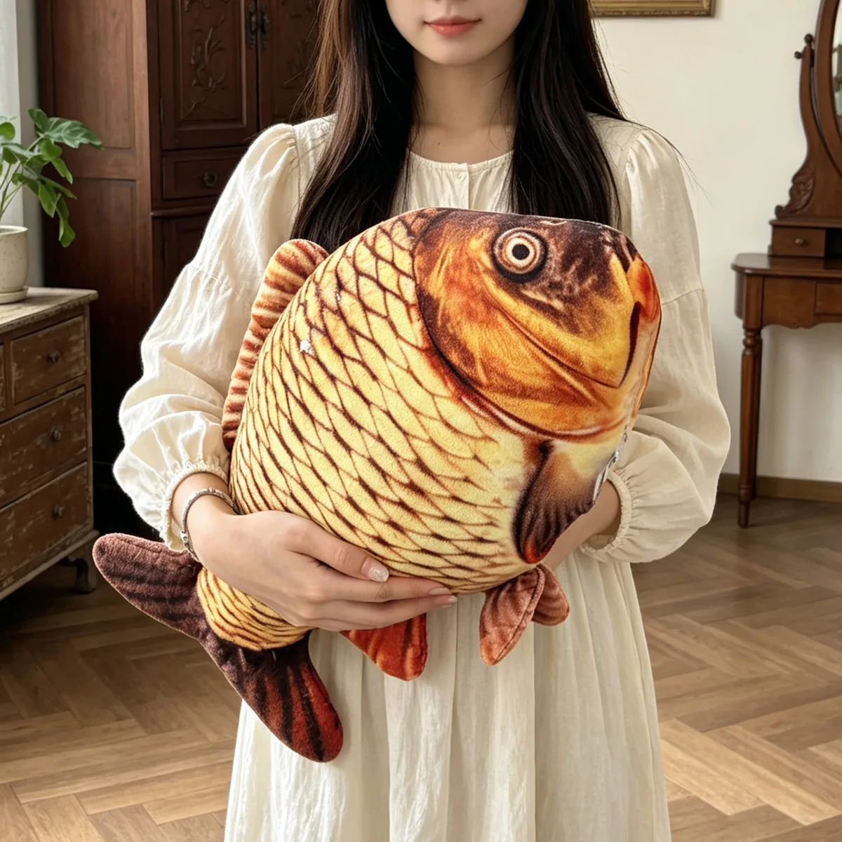 SKU: YY3742 · Photorealistic Golden Koi (38cm · Glistening Royal Luck Visual)